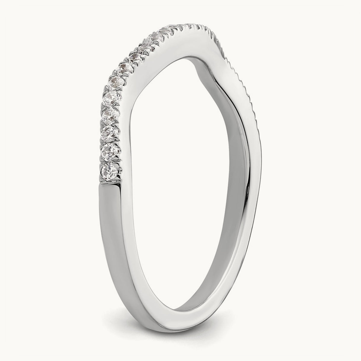 Contoured Wedding Band — 1/7 ct, 7