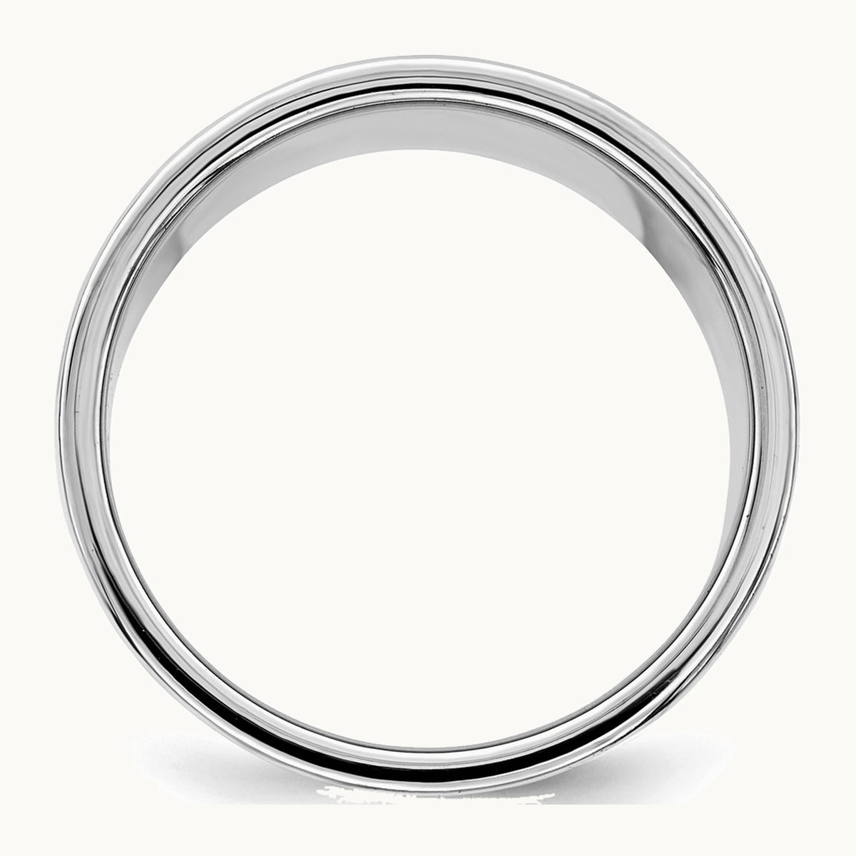 Sterling Silver Rhodium-plated 12mm Flat Band