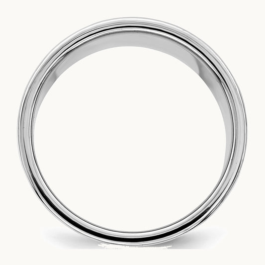 Sterling Silver Rhodium-plated 12mm Flat Band