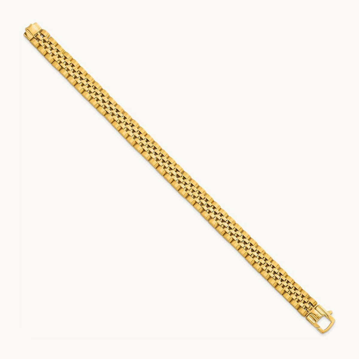 Brushed and Polished Fancy Link Men's Bracelet — 10mm