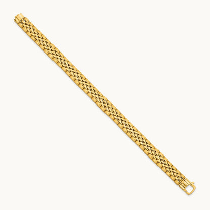 Brushed and Polished Fancy Link Men's Bracelet — 10mm