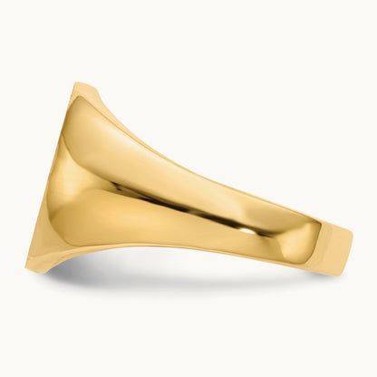 13.0x14. Closed Back Mens Signet Ring, 0mm, 14K