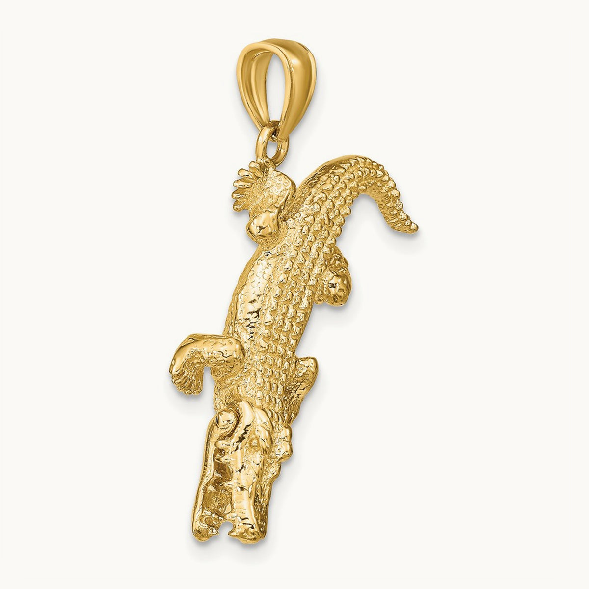 3-D Alligator w/Moveable Mouth Charm, 14K