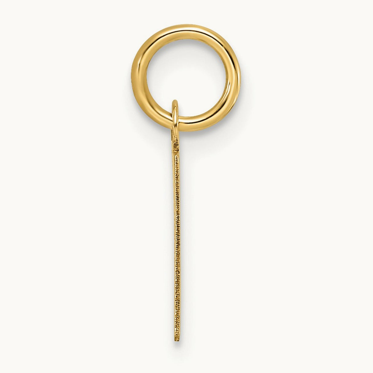 Small Slanted Block Initial Charm — 14K Yellow Gold, F