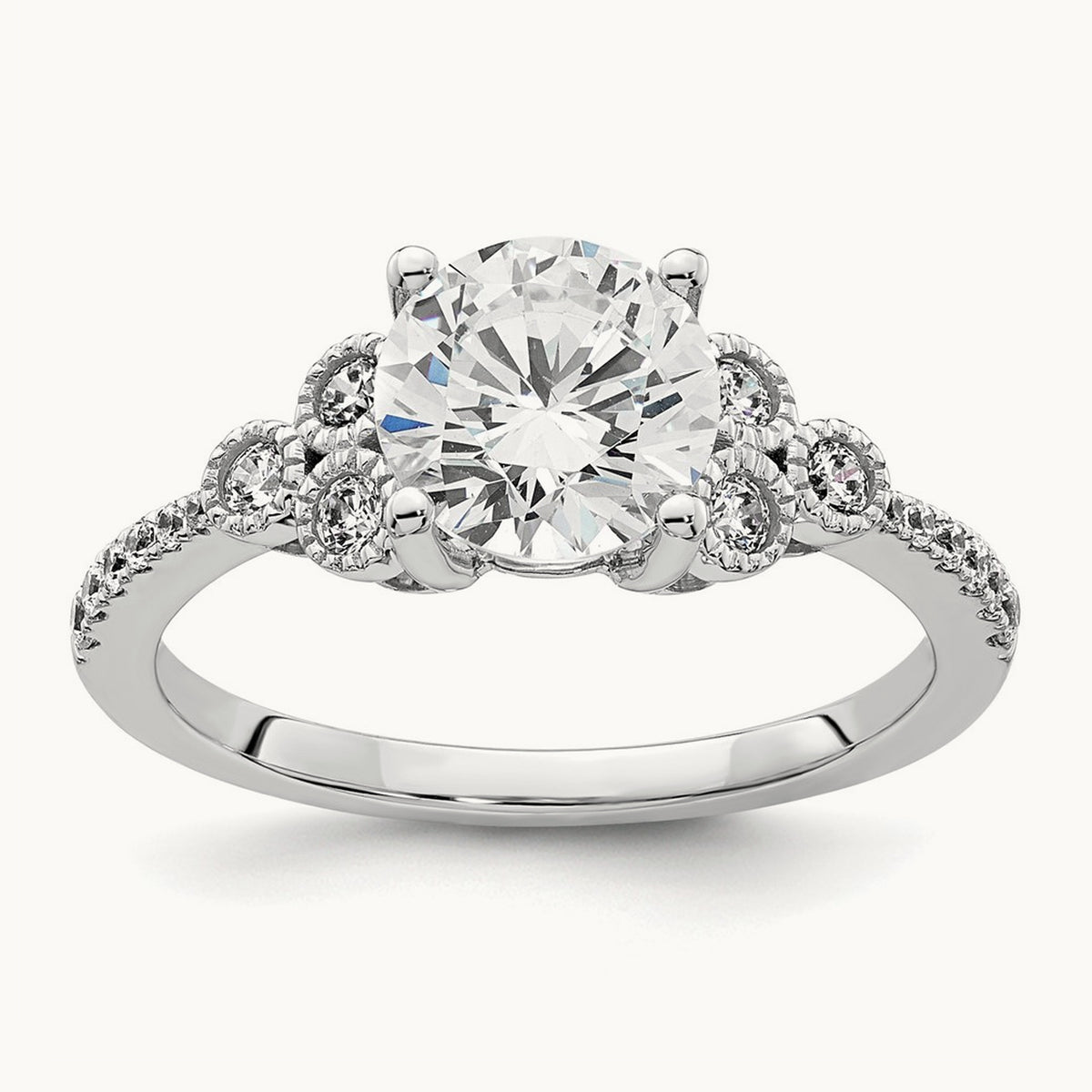 Round Semi-Mount Engagement Ring — 1 1/2 ct, 7