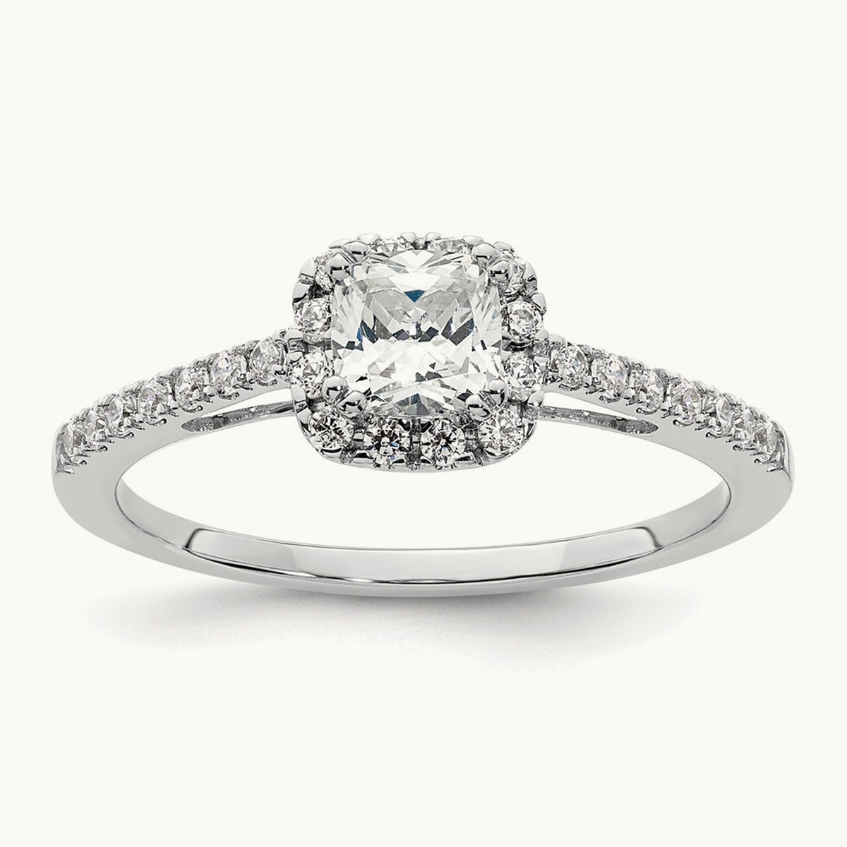 Cushion Semi-Mount Halo Engagement Ring — 1/4 ct, Standard, 7