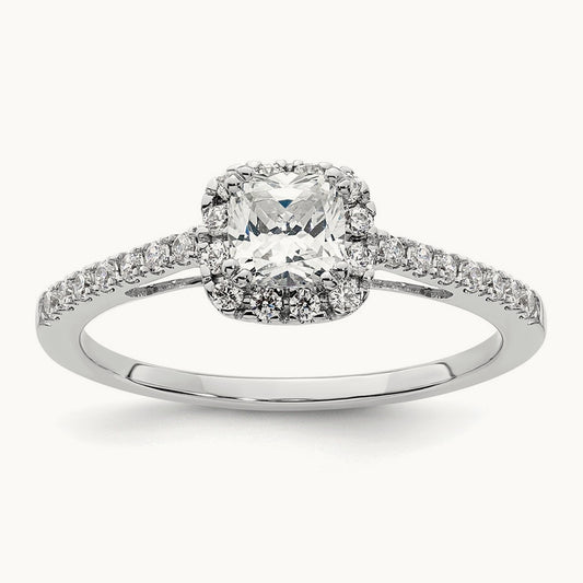 Cushion Semi-Mount Halo Engagement Ring — 1/4 ct, Standard, 7