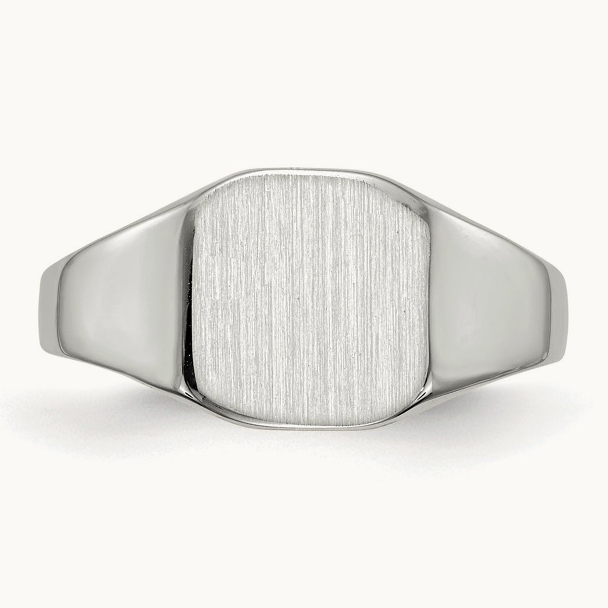 8.5x8. Closed Back Signet Ring, 5mm, 14K White Gold