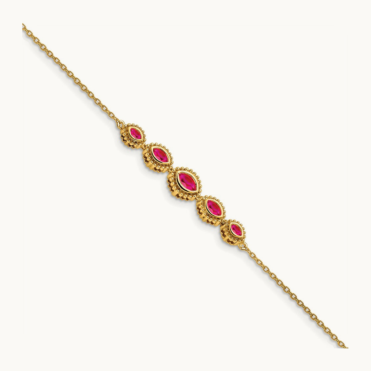 Marquise Ruby Bracelet, 14K