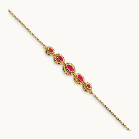 Marquise Ruby Bracelet, 14K