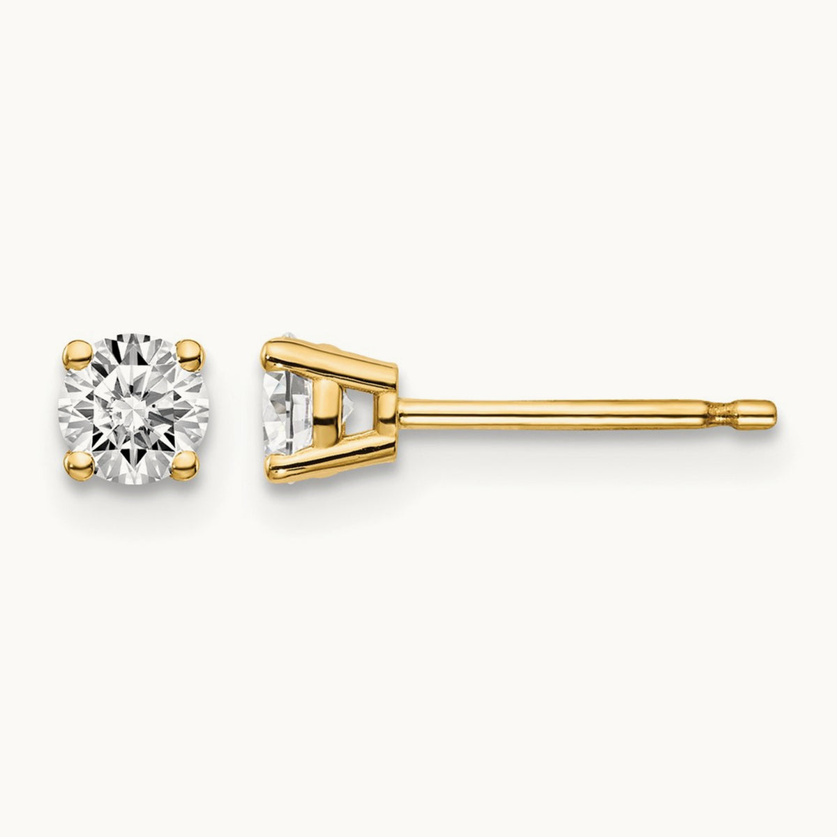 14y .40ct. I1 J-K Diamond Stud Push-on Post Earrings