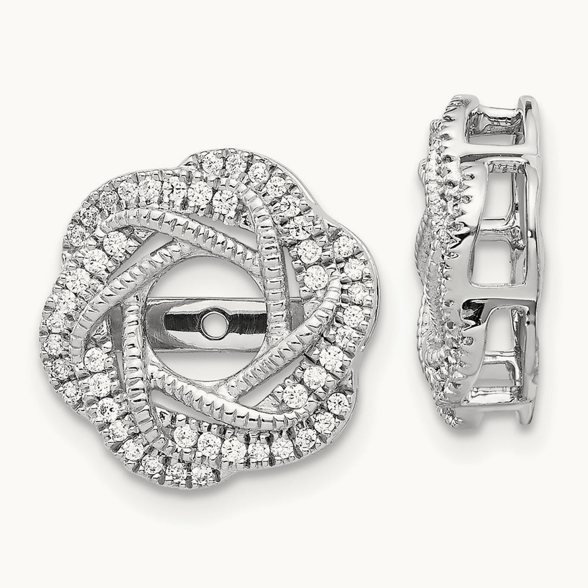 Diamond Jacket Earrings — 14K White Gold
