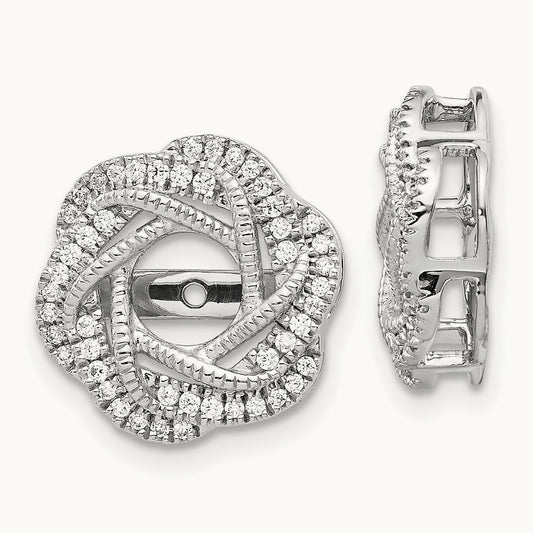 Diamond Jacket Earrings — 14K White Gold