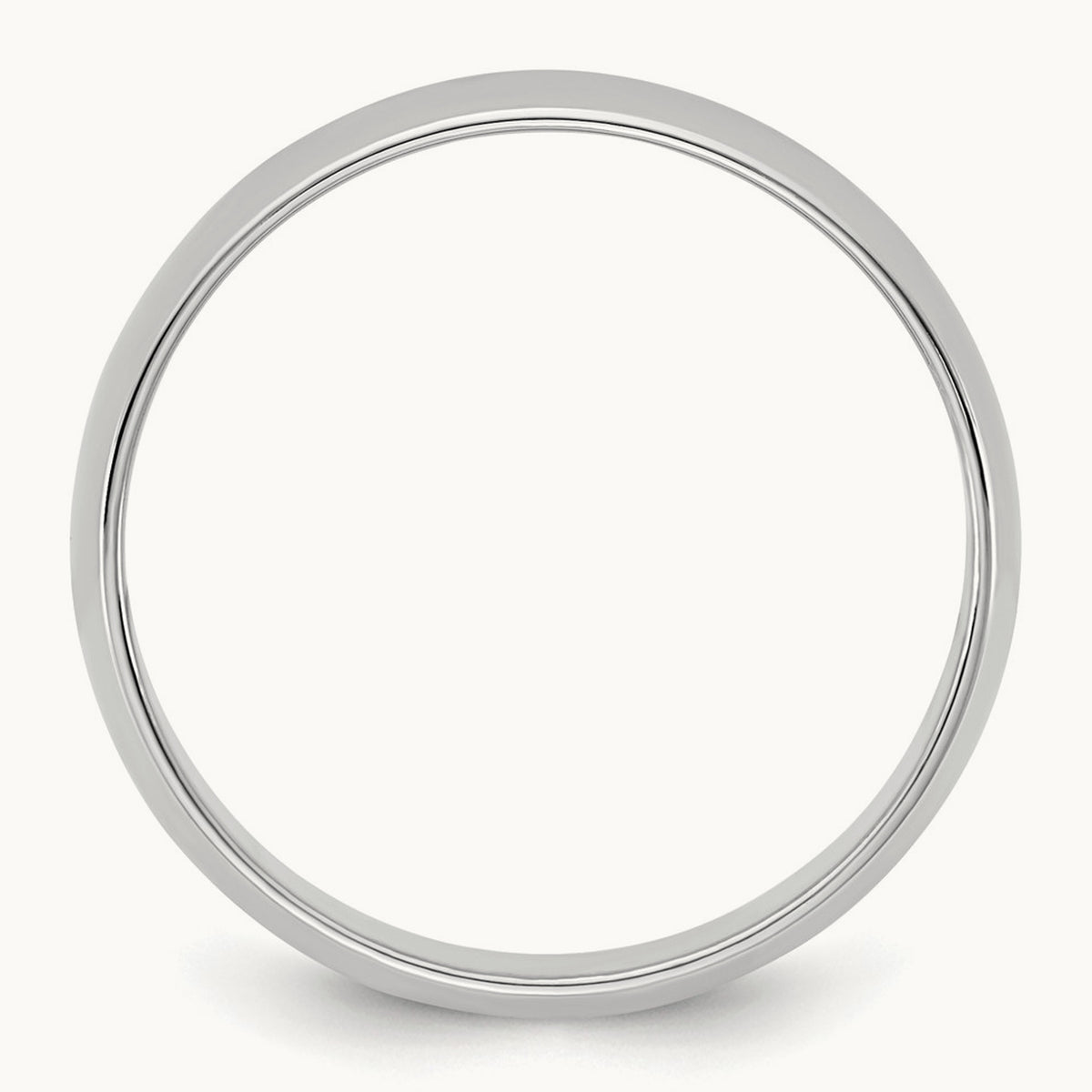 Lightweight Half Round Band, 5.5mm, 10K White Gold