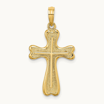Cross w/ Heart Shaped Ends Charm, 14K