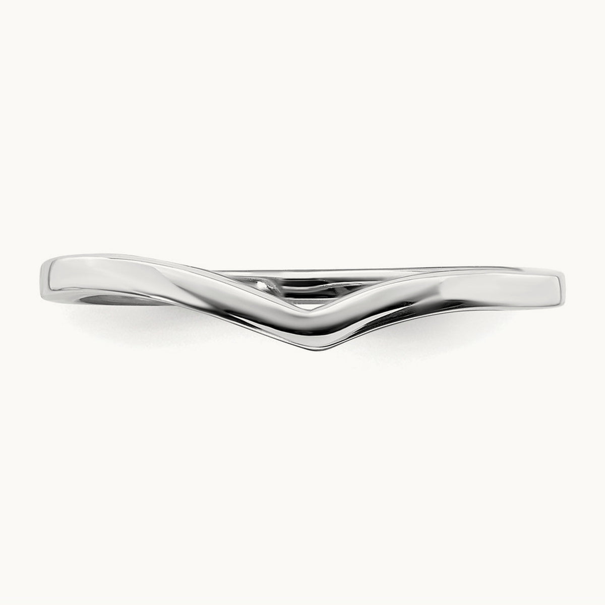 Contoured Band, 14K White Gold