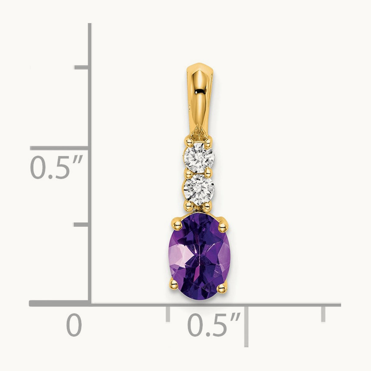 Oval Amethyst and Diamond Pendant — photo set
