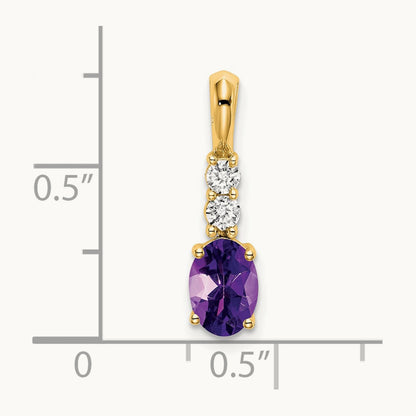Oval Amethyst and Diamond Pendant — photo set
