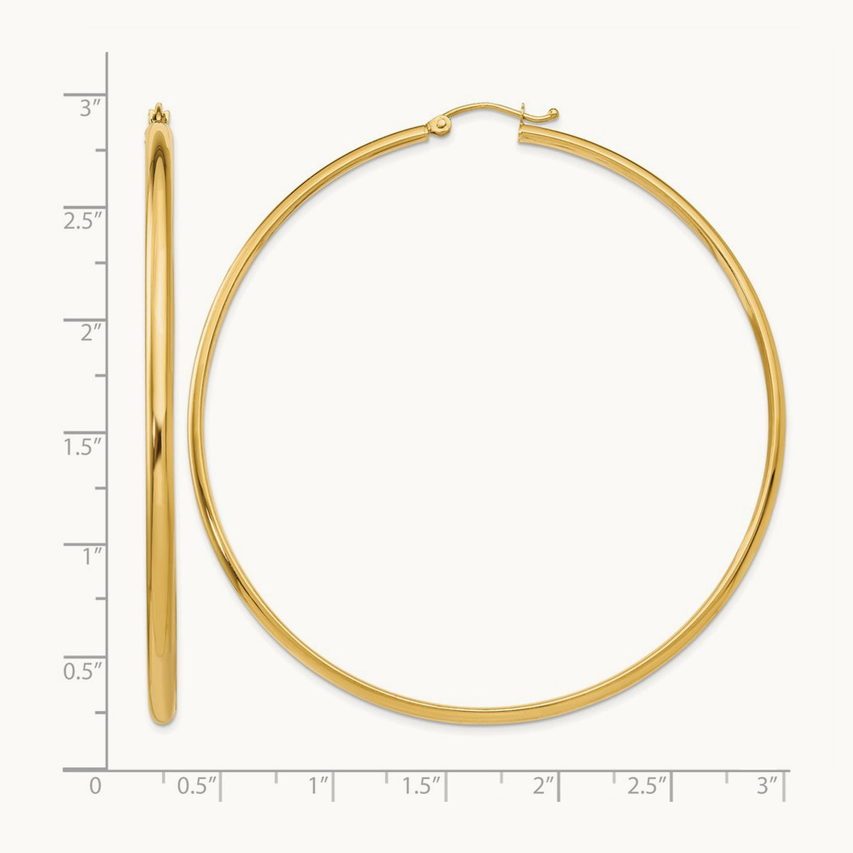 Polished Hoop Earring, 14K