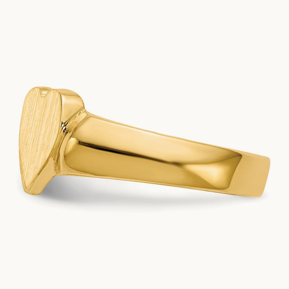 8.0x8. Closed Back Double Heart Signet Ring, 0mm, 14K