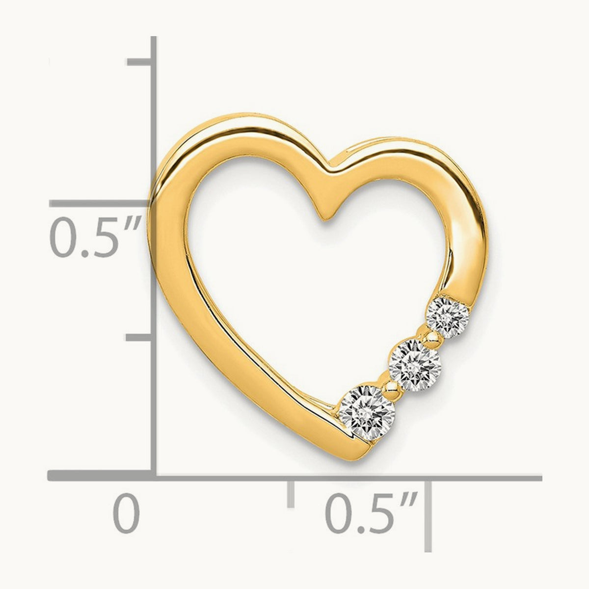 1/6ct. Diamond Heart Chain Slide — 14K Yellow Gold