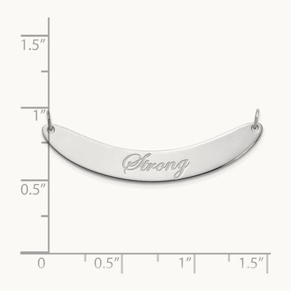 SS/Rhod-plated Medium EDWARDIAN SCRIPT Curved Bar Necklace