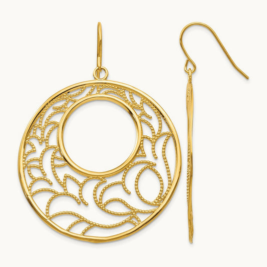 Circle Earrings, 14K