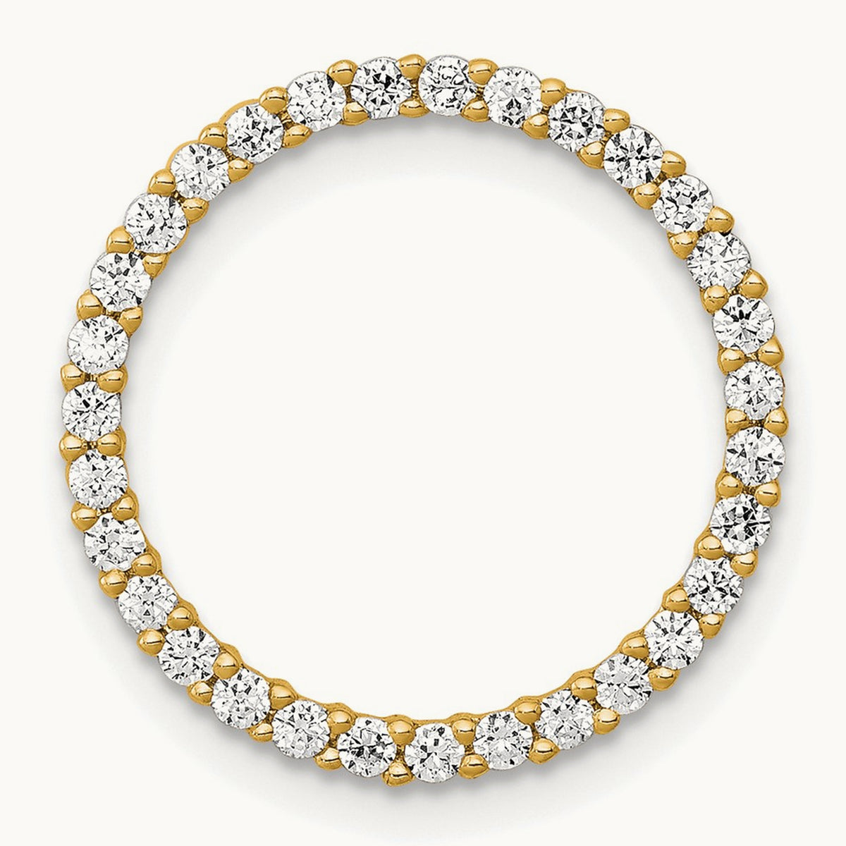 Diamond Circle Chain Slide — 14K Yellow Gold, 17.5mm, 0.372 ct
