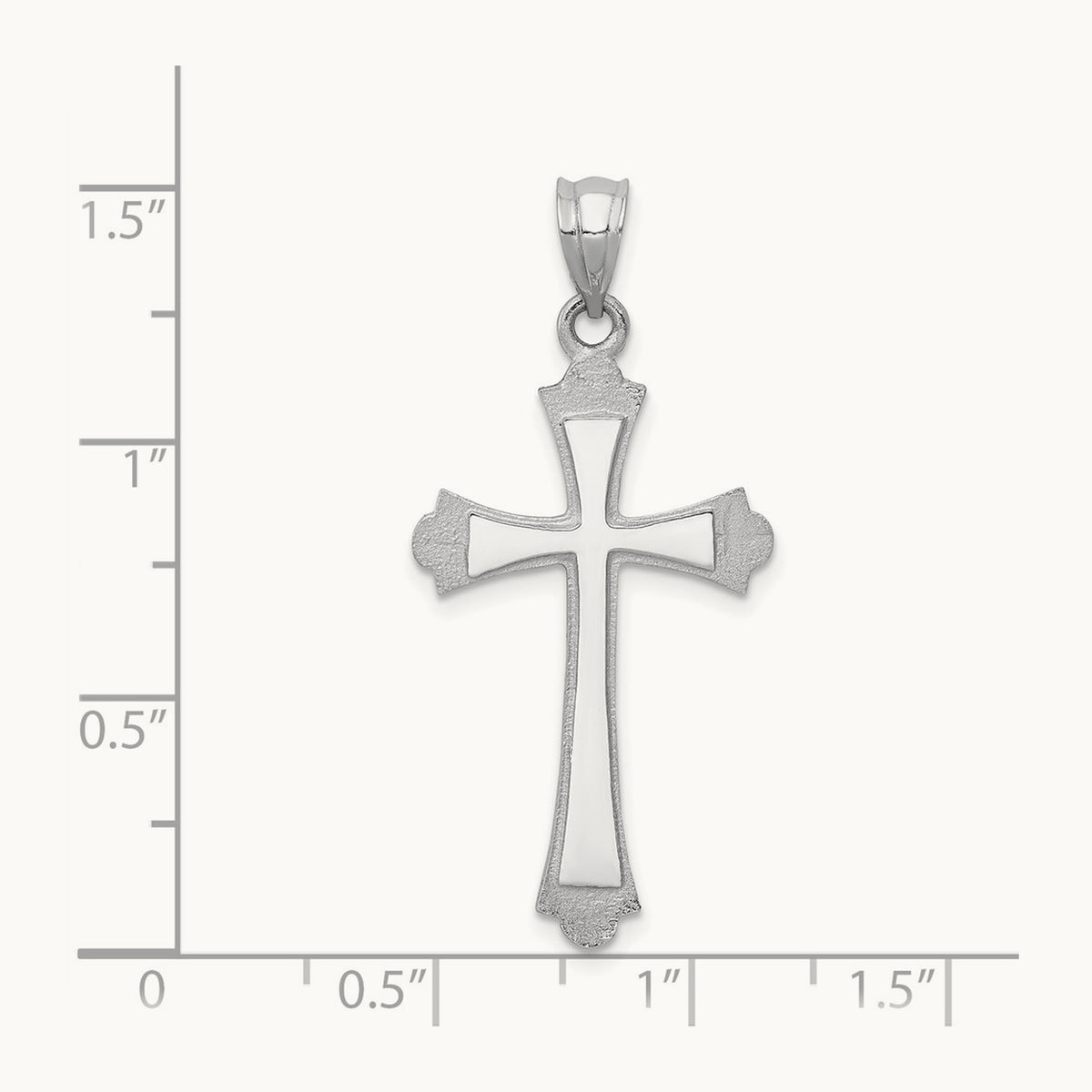 Cross Pendant, 14K White Gold