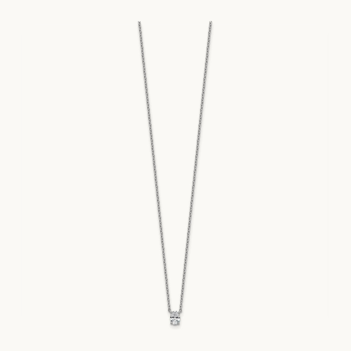 Oval Pendant Necklace, 0.25-4.00 ct tw Lab-Grown Diamond — 1/4 ct, VS (Best), 14K White Gold