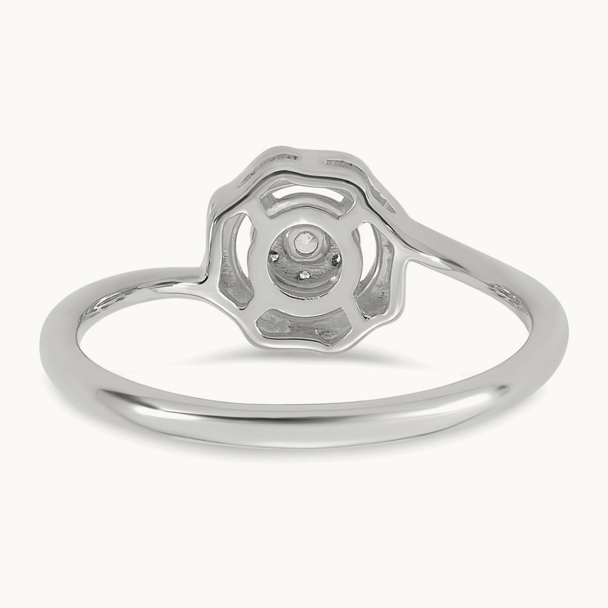 Complete Diamond Cluster Round Engagement Ring — 14K White Gold