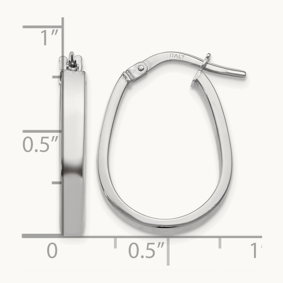 Polished U-Shape Hoop Earrings — 10K White Gold