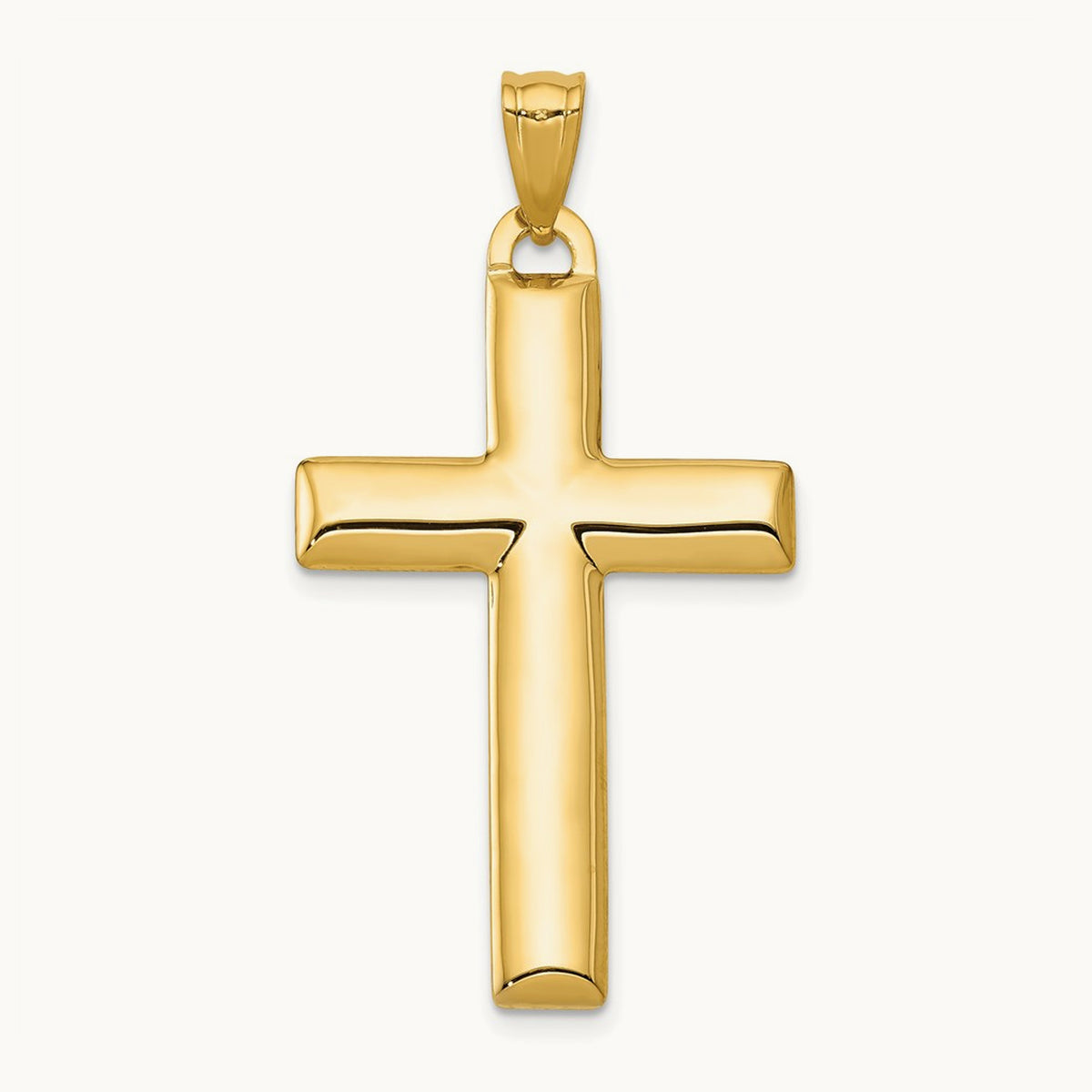 W/Rhodium Reversible Yellow/White Cross Pendant, 14K