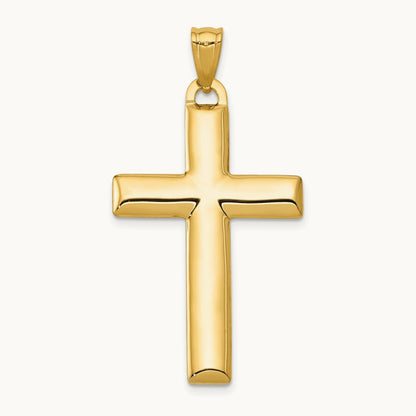 W/Rhodium Reversible Yellow/White Cross Pendant, 14K