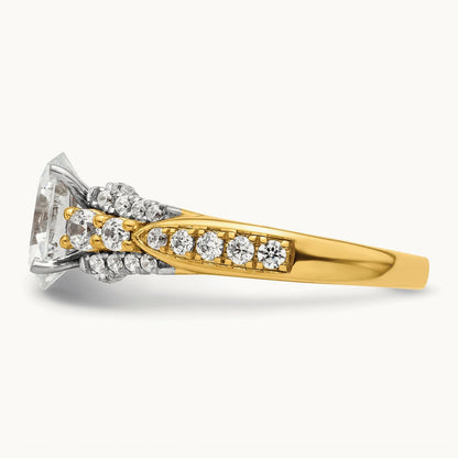 Oval Center Semi-Mount Engagement Ring, 0.50 ct tw Lab-Grown Diamond
