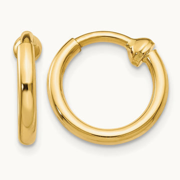 Non-Pierced Hoop Earrings, 14K