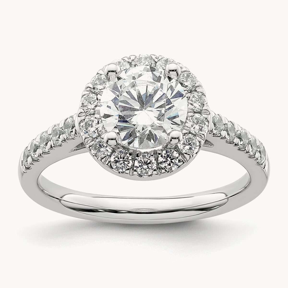 Round Semi-Mount Halo Engagement Ring, 0.15-0.50 ct tw — 5/8 ct, 14K White Gold