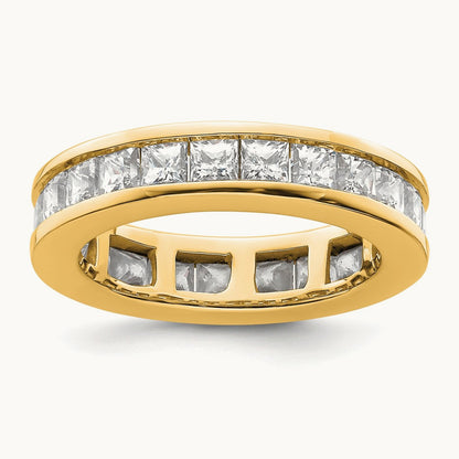 Polished 3ct Princess Channel Set Diamond Eternity Band, 14K