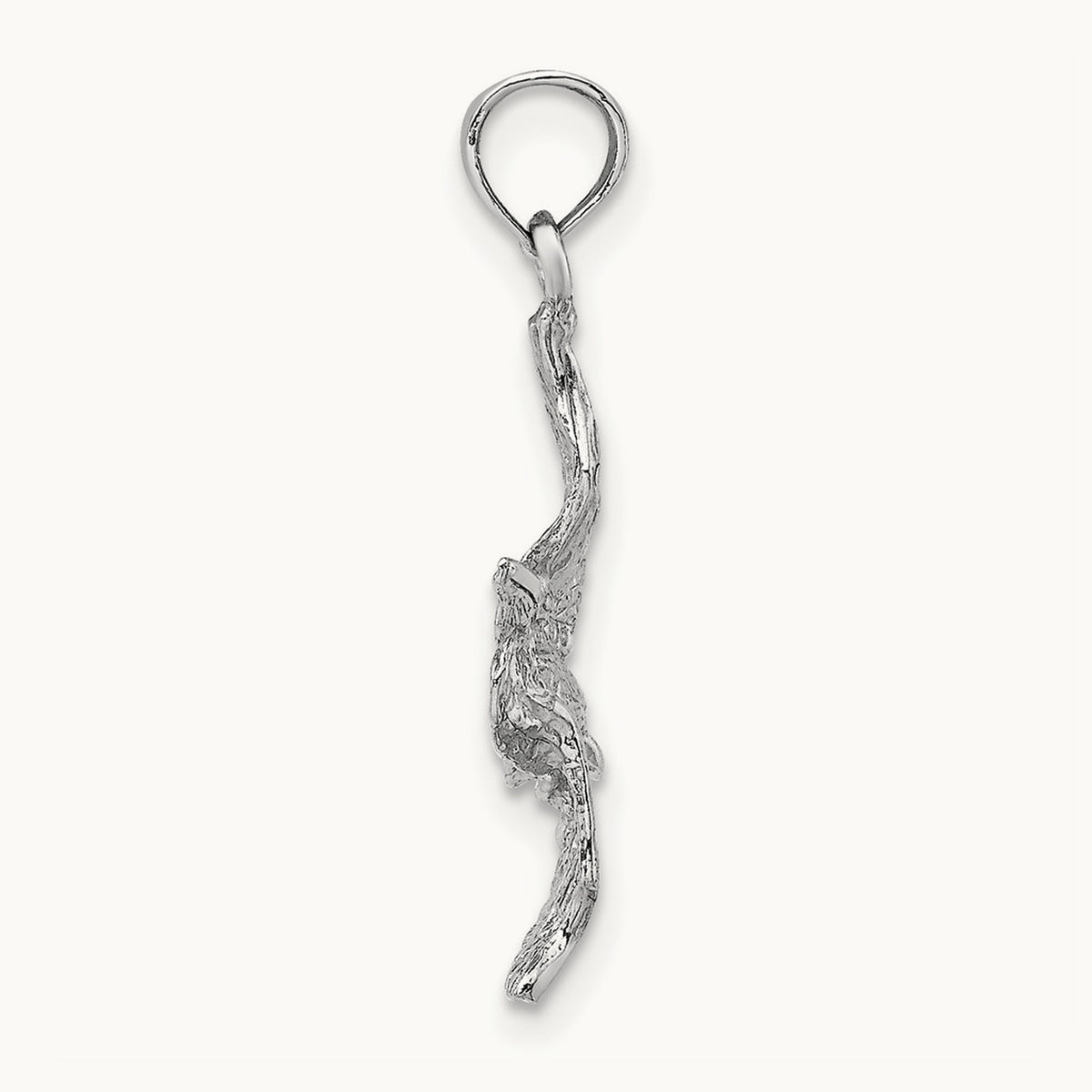 3-D Pelican Flying Charm — 14K White Gold, 24mm