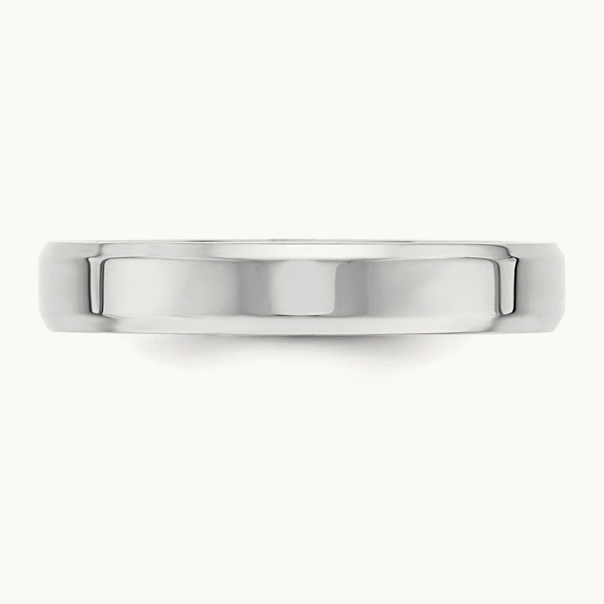 Bevel Edge Comfort Fit Band — 14K White Gold, 4mm
