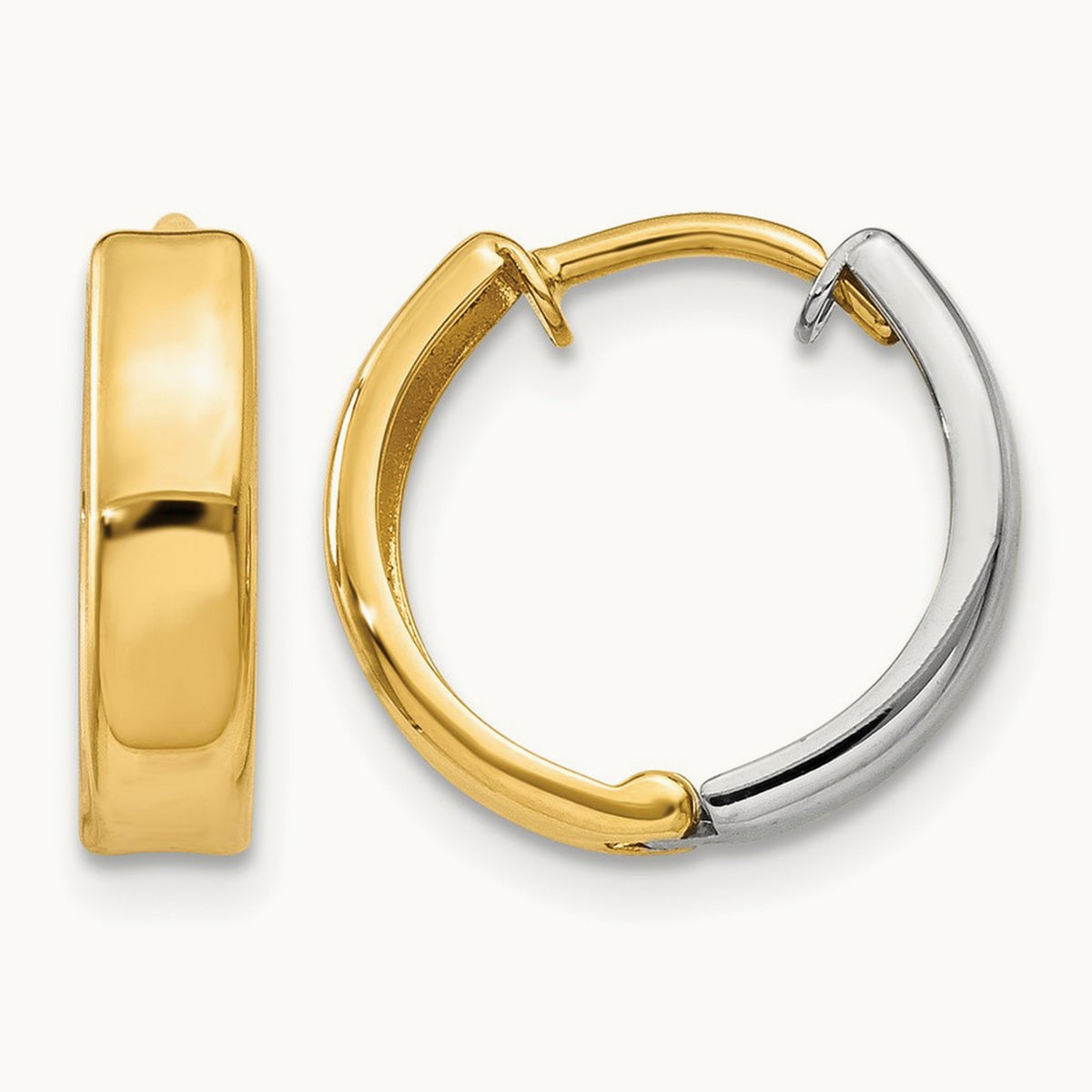 Hinged Hoop Earrings, 14K Two-tone