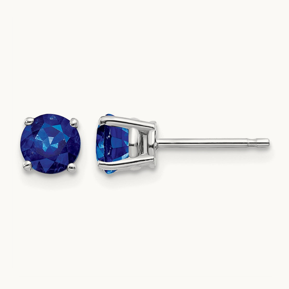 Sapphire Earrings, 14K White Gold
