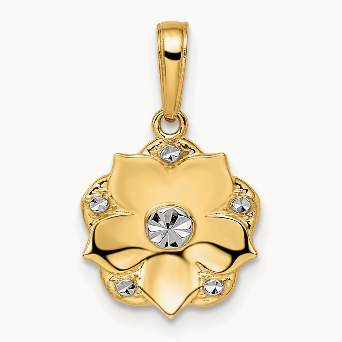and Diamond-cut Flower Pendant — photo set