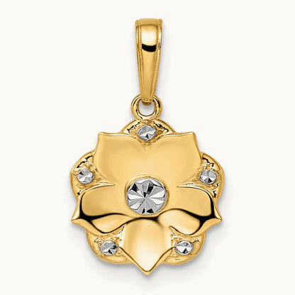 and Diamond-cut Flower Pendant — photo set