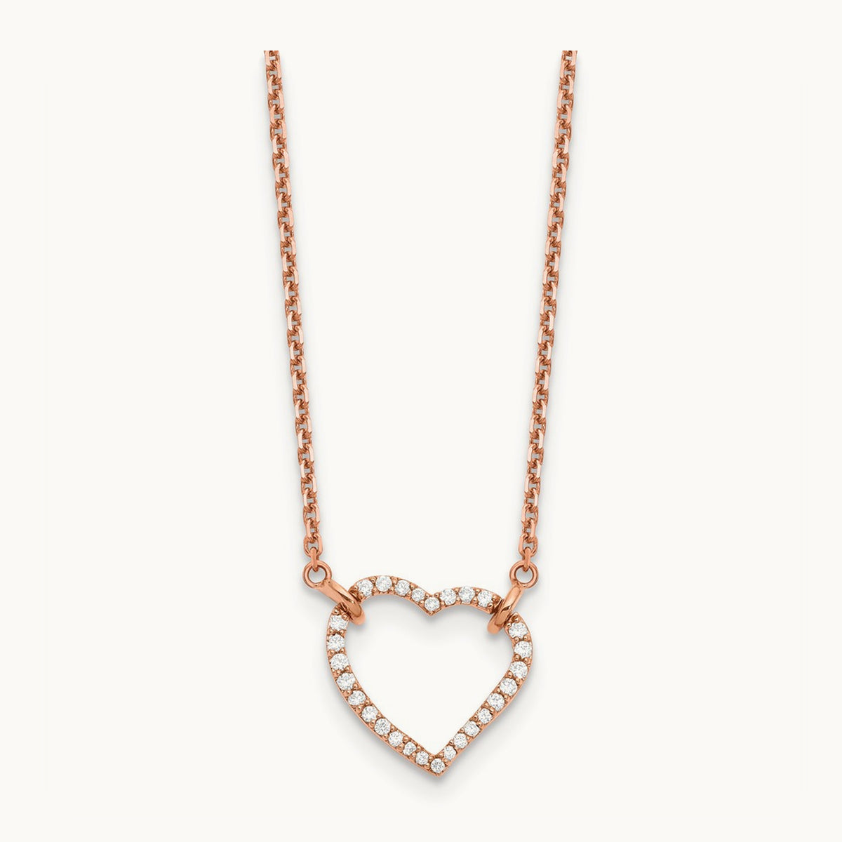 Heart Necklace, 0.20 ct tw Lab-Grown Diamond — 14K Rose Gold