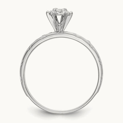 AA Quality Trio Complete Engagement Ring, 14K White Gold