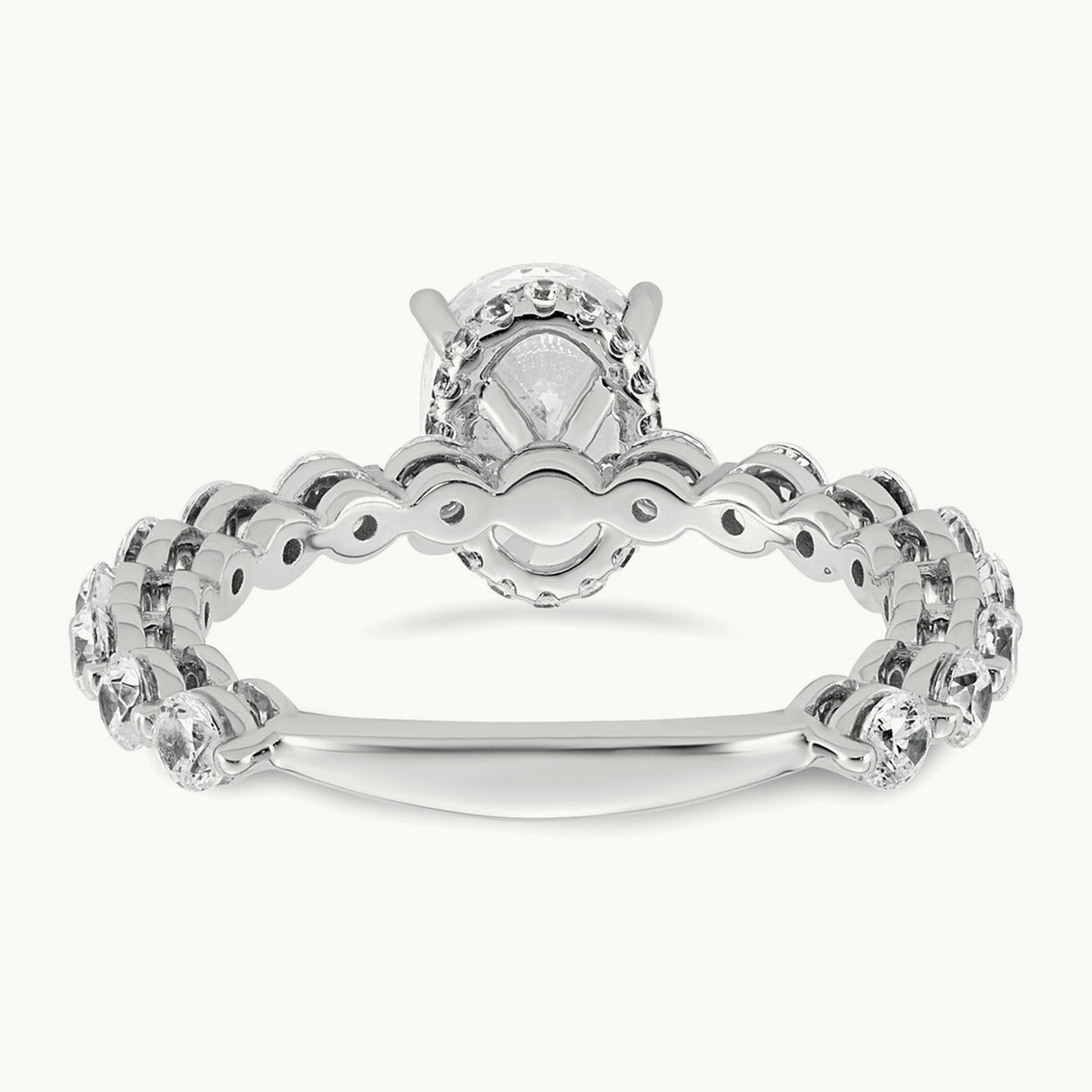 Oval Engagement Ring, 2.50 ct tw Lab-Grown Diamond — 14K White Gold