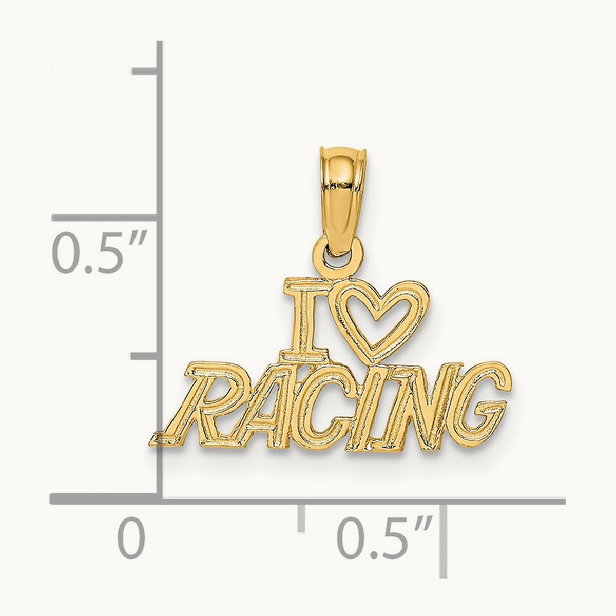 I HEART RACING Charm, 14K