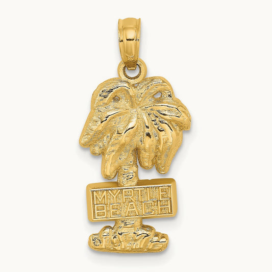 MYRTLE BEACH Palm Tree Charm, 14K