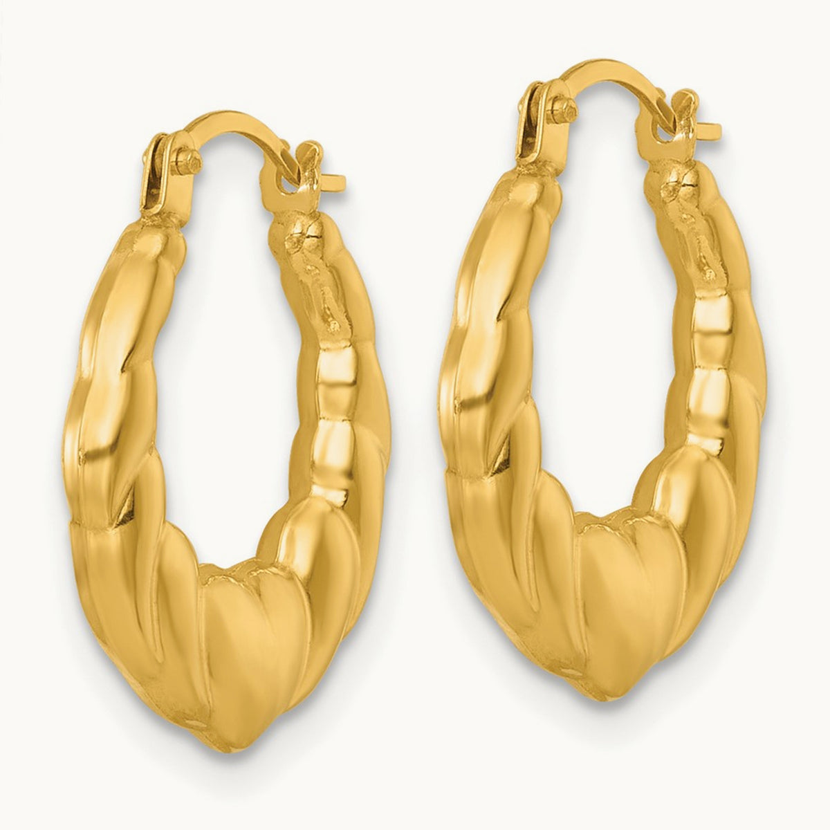 Polished Hearts Hoop Earrings, 14K